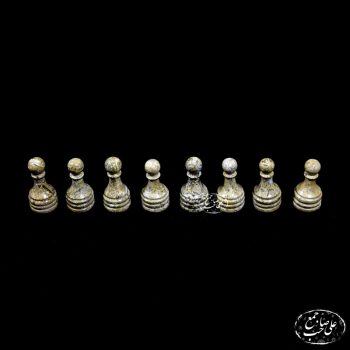 مهره شطرنج سنگی گرانیت و جاسپر مشکی - Image 2