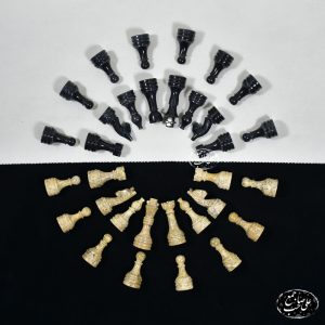 مهره شطرنج سنگی گرانیت و جاسپر مشکی