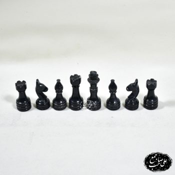 مهره شطرنج سنگی گرانیت و جاسپر مشکی - Image 3