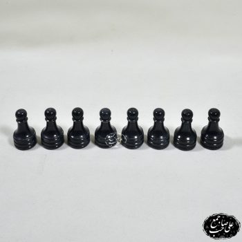 مهره شطرنج سنگی گرانیت و جاسپر مشکی - Image 4