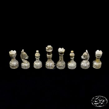 مهره شطرنج سنگی گرانیت و جاسپر مشکی - Image 5