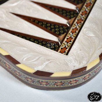 تخته نرد لبگرد طرح شکار و اسب و چوگان با طرح دور تذهیب کد131 - Image 2