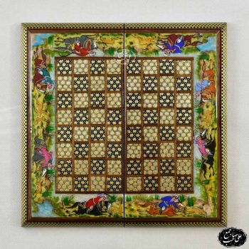 تخته نرد لبگرد 30cm طرح اسب و چوگان - Image 2