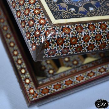 تخته نرد کنگره ای تذهیب 60سانتی خاتمکاری - Image 3