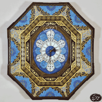ساعت بیضی مینا کاری تمام خاتم اعلاء