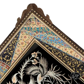 تابلو قلمزنی گل و مرغ 40*30 سانتیمتر کد 502 - Image 3