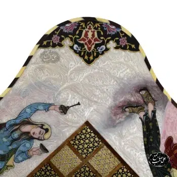 تخته نرد شطرنج خاتم 60 سانتی دالبر طرح نقاشی لیلی مجنون کد 122 - Image 6