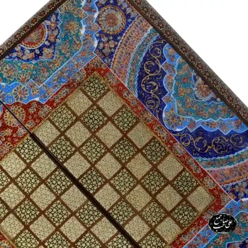 تخته نرد و شطرنج خاتمکاری نقاشی تذهیب کد 123 - Image 3