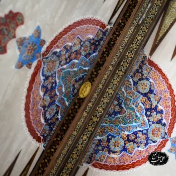 تخته نرد و شطرنج خاتمکاری نقاشی تذهیب کد 123 - Image 4