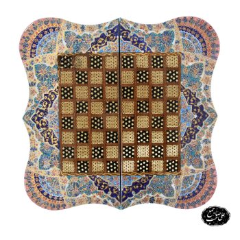 تخته نرد و شطرنج خاتمکاری نقاشی تذهیب کد 102 - Image 2