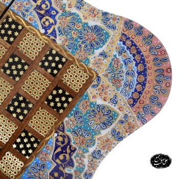تخته نرد و شطرنج خاتمکاری نقاشی تذهیب کد 102 - Image 3