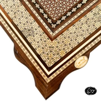 ساعت دیواری خاتم‌کاری قاب میناکاری ۵۰×۵۰ سانتی‌متر کد 300 - Image 2