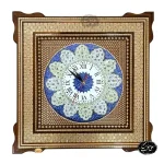 ساعت دیواری خاتم‌کاری قاب میناکاری ۵۰ سانتی‌متر کد 302