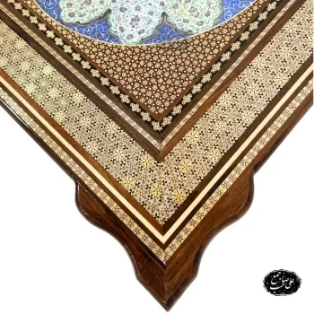 ساعت دیواری خاتم‌کاری قاب میناکاری ۵۰ سانتی‌متر کد 302 - Image 3