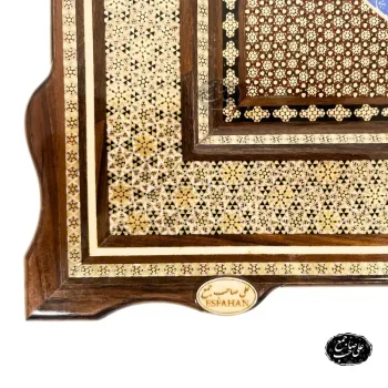 ساعت دیواری خاتم‌کاری قاب میناکاری ۵۰ سانتی‌متر کد 302 - Image 4