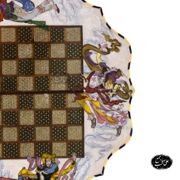 تخته نرد و شطرنج کنگره_ای خاتمکاری طرح نگارگری فرشچیان کد 132 (6)