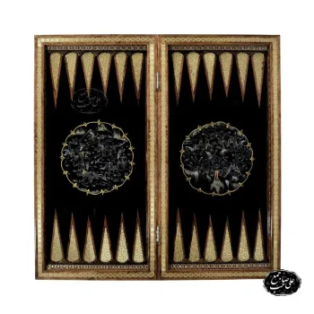 تخته نرد شطرنج خاتم نقاشی اسب وچوگان کد 125 - Image 2