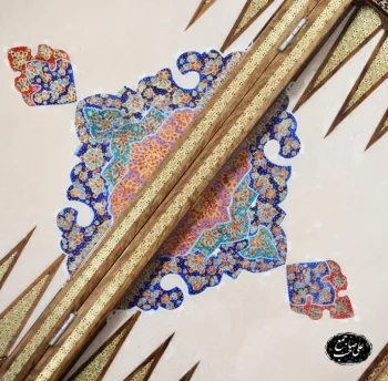 تخته نرد شطرنج خاتم نقاشی تذهیب کد 124 - Image 4
