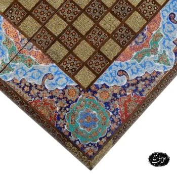 تخته نرد شطرنج خاتم نقاشی تذهیب کد 124 - Image 2