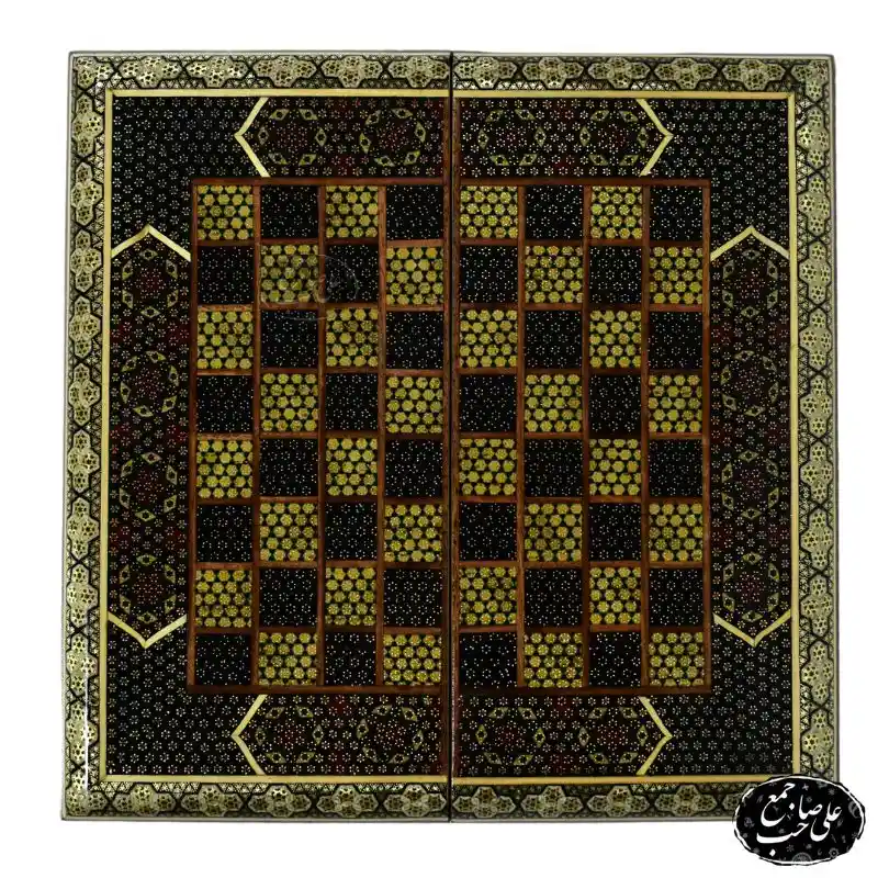 تخته نرد و شطرنج 5۰ سانتی_متری طرح تمام خاتم (5)