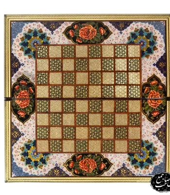 تخته نرد و شطرنج چوبی ۴۰ سانتی_متری طرح تمام خاتم