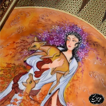 تخته نرد وشطرنج خاتمکاری اعلاء 50 سانتی طرح نقاشی لیلی و مجنون کد 134 برند صاحب جمع (1)