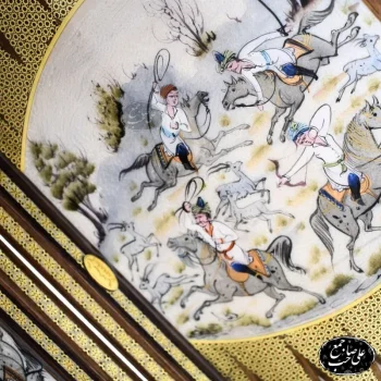 تخته نرد وشطرنج خاتمکاری اعلاء 50 سانتی طرح نقاشی لیلی و مجنون کد 136 برند صاحب جمع (7)