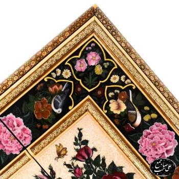 تخته نرد تابلو خاتم نقاشی گل و مرغ کد 141