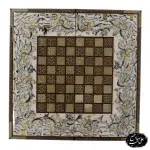 تخته نرد خاتم با نگارگری چوگان سیاه قلم 50 در 50 کد 145 (4)