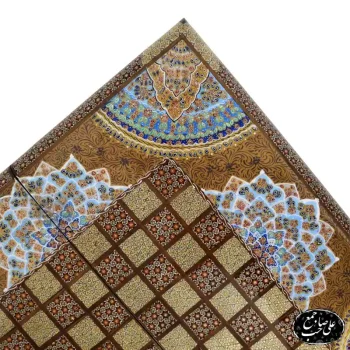 تخته نرد و شطرنج خاتم_کاری طرح نقاشی تذهیب اسلیمی کد143 (3)