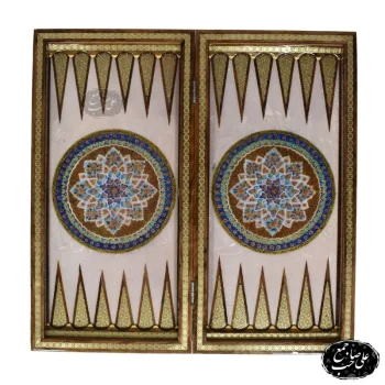تخته نرد و شطرنج خاتم_کاری طرح نقاشی تذهیب اسلیمی کد143 (3)