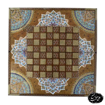 تخته نرد و شطرنج خاتم_کاری طرح نقاشی تذهیب اسلیمی کد143 (3)