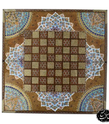 تخته نرد و شطرنج خاتم_کاری طرح نقاشی تذهیب اسلیمی کد143 (3)