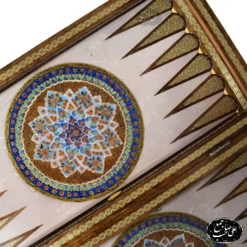 تخته نرد و شطرنج خاتم_کاری طرح نقاشی تذهیب اسلیمی کد143 (3)