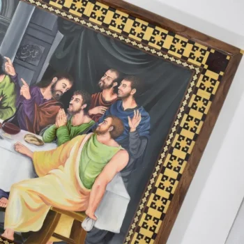 تابلو نقاشی خاتم‌کاری شام آخر سایز94*54 سانتیمتر برند صاحب جمع - Image 2