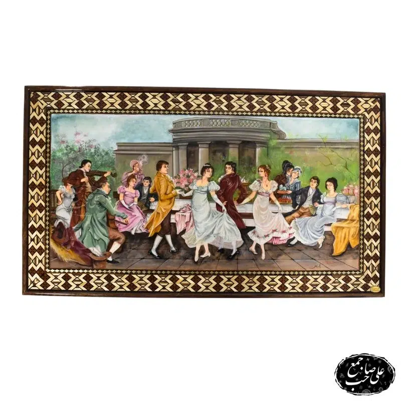 تابلو نقاشی خاتم_کاری «ضیافت رقص اشرافی» (11)