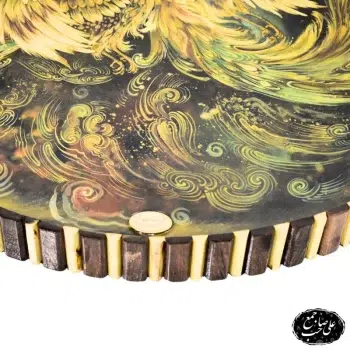 تابلو نقاشی گرد سیمرغ اساطیری با قاب خاتم _ هنر اصیل اصفهان – خاتم کرفتس (3)