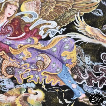 تابلو خاتم نگارگری آهنگ پرواز فرشچیان - Image 3