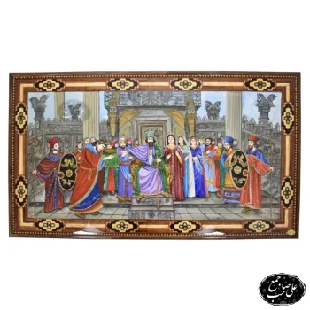 تابلو نقاشی خاتم کاری اعلا کوروش کبیر و منشور حقوق بشر